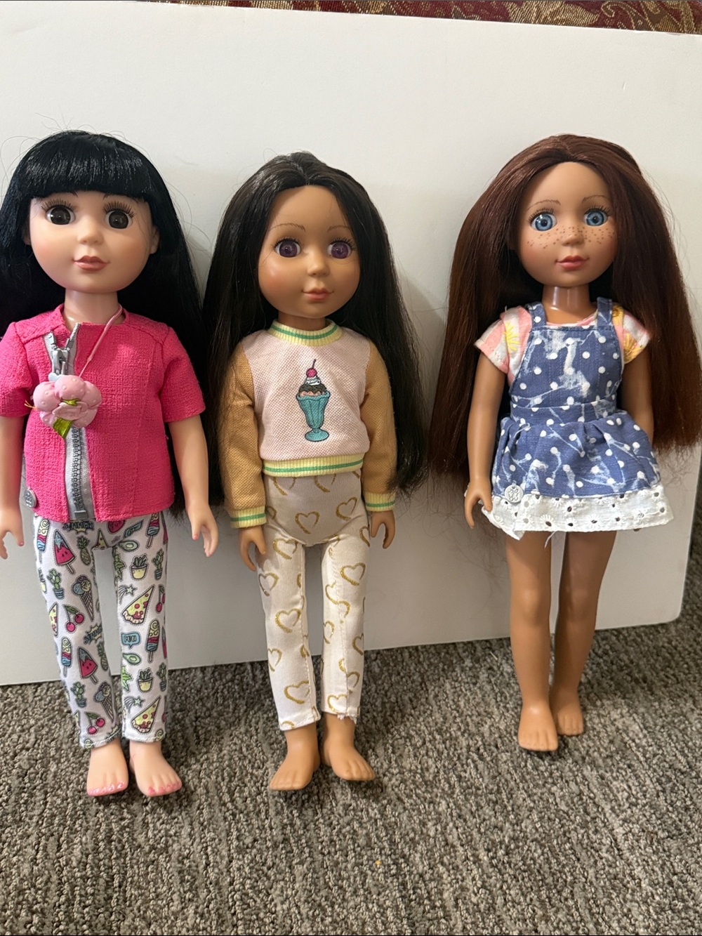 Glitter Girl Dolls Fashion Play Doll Set with Pink, Cream & Blue Outfits